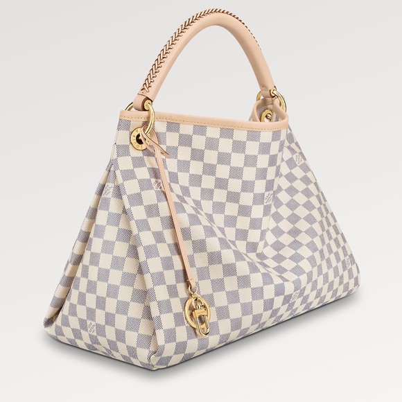 LOUIS VUITTON ARTSY MM bag damier azur canvas white check